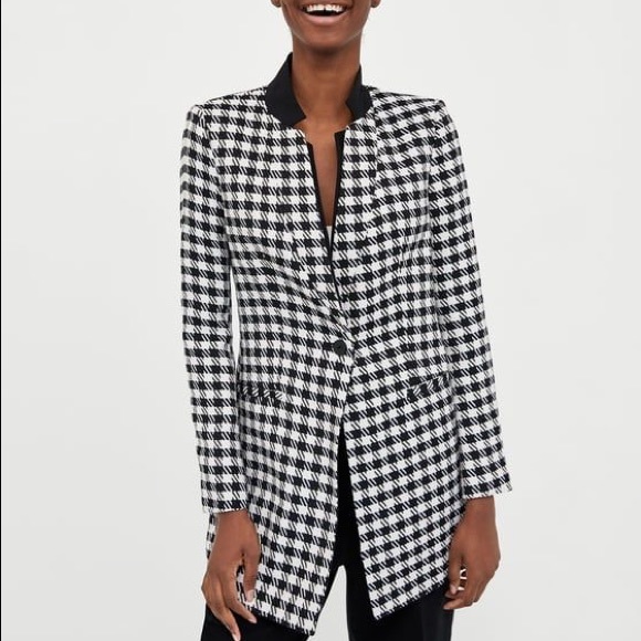 Zara Jackets & Coats Zara Houndstooth Frock Coat Poshmark